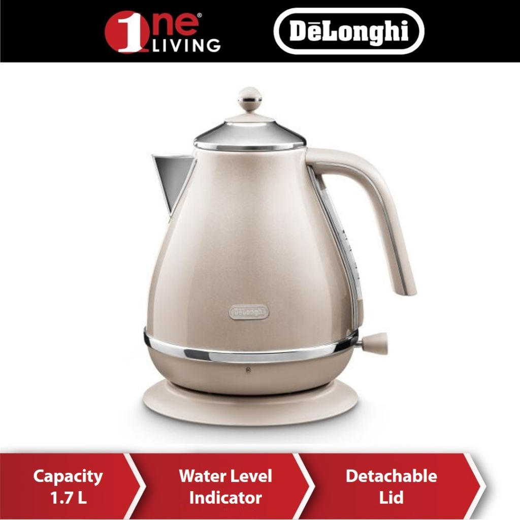 Delonghi Icona Metallics Kettle KBOT2001 KBOT2001.BG Champagne