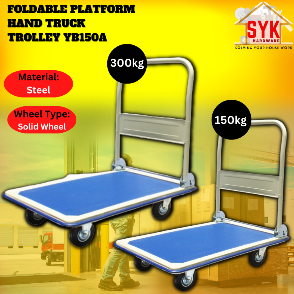 SYK Foldable Platform YB150A Hand Truck Trolley Steel Wheels Heavy Duty