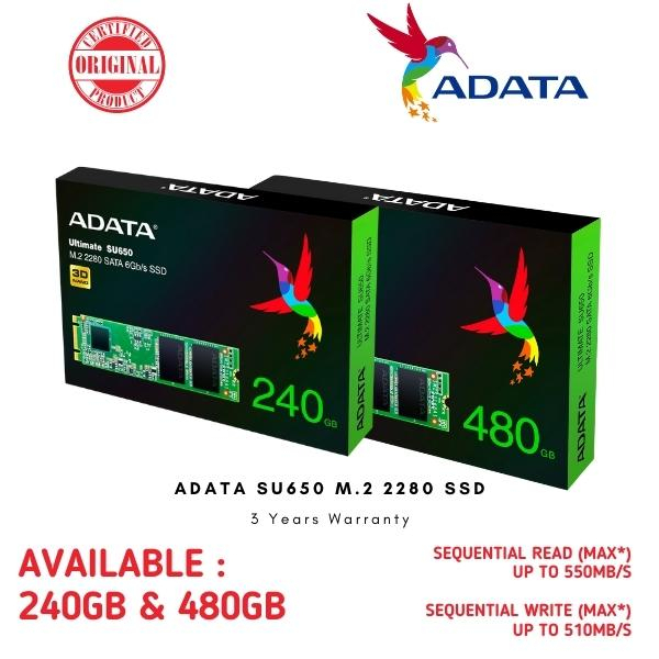 Adata Ultimate Ssd Su650 M2 2280 Sata Nand Color Box 512gb Shopee Malaysia 2923