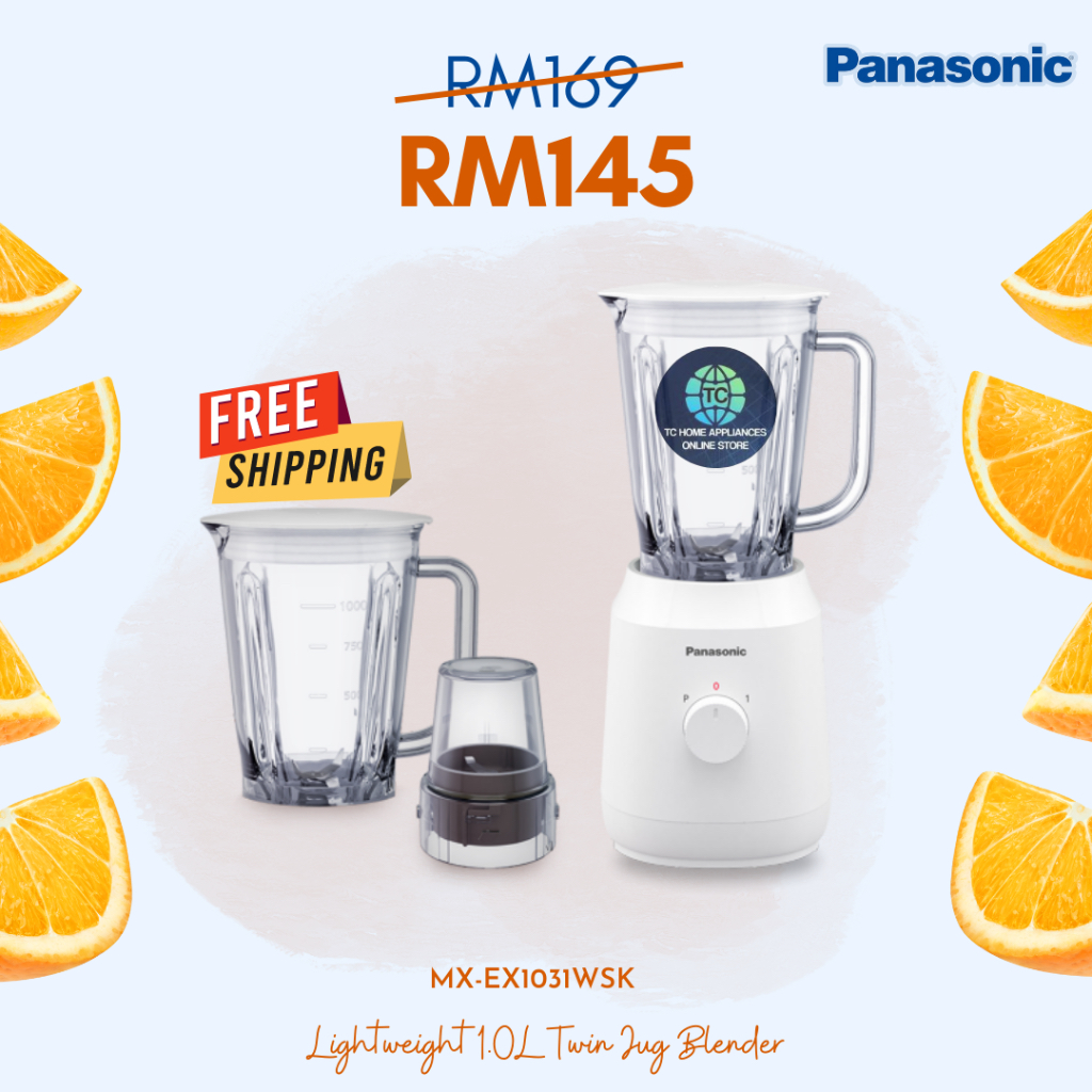 Panasonic Lightweight 1.0L Twin Jug Blender (MXEX1031WSK) Shopee