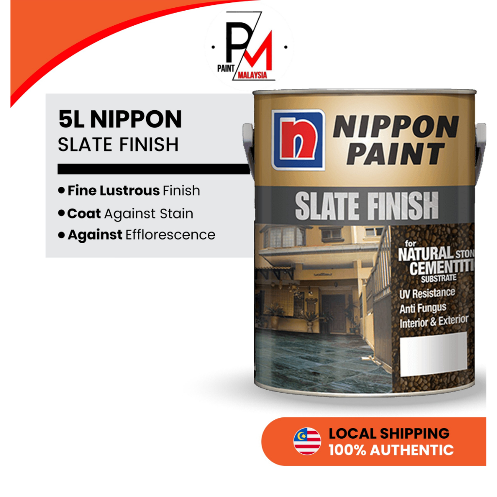 NIPPON PAINT Slate Finish Clear 5 Liter Nature Stones Flooring Gloss