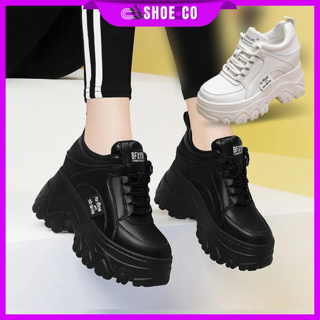 SHOE.COM Women Platform Daddy Shoes Casual Small White Shoes Kasut ...