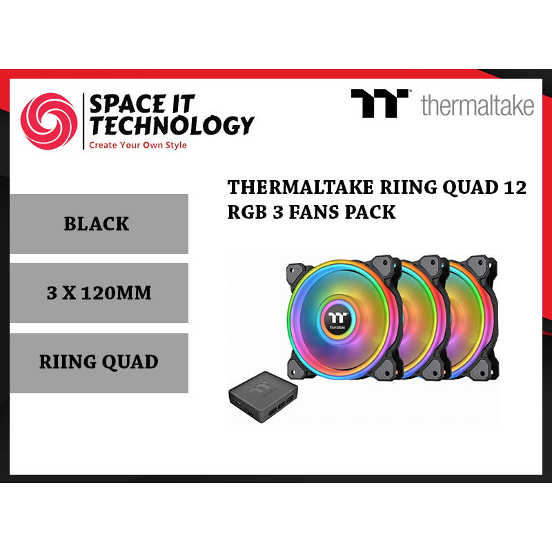 Thermaltake Riing Quad 12 RGB TT Premium Edition 3 Fans Pack With ...