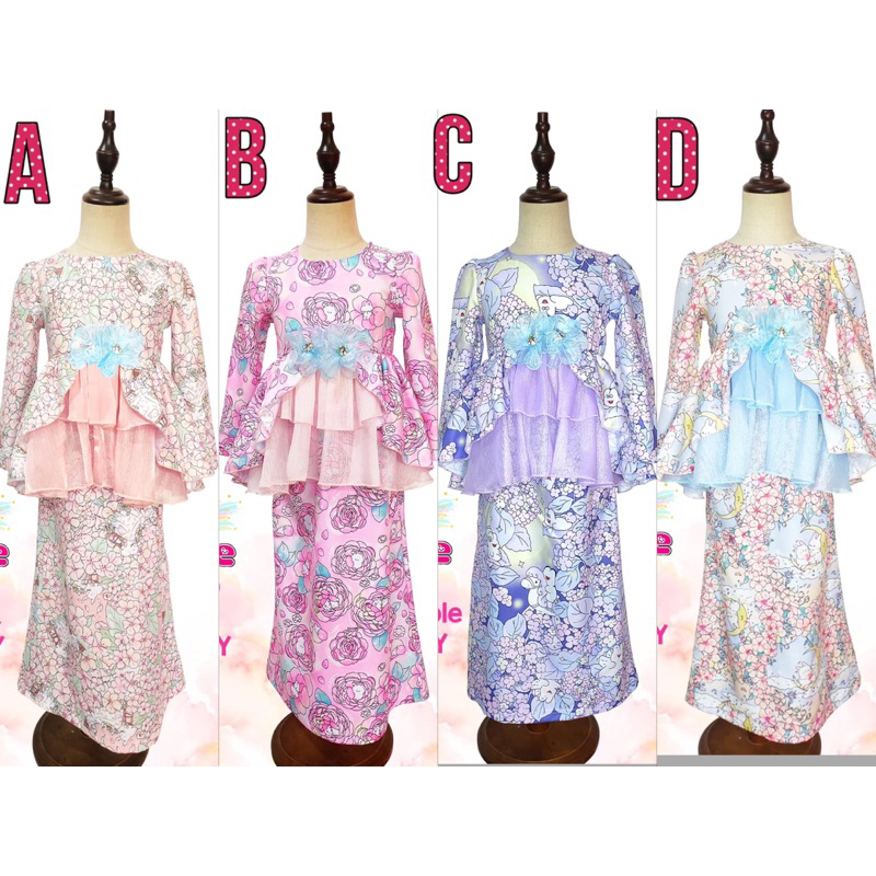J Y Kids 2023 Girl Baju Raya Ready Stock 2 13y Shopee Malaysia