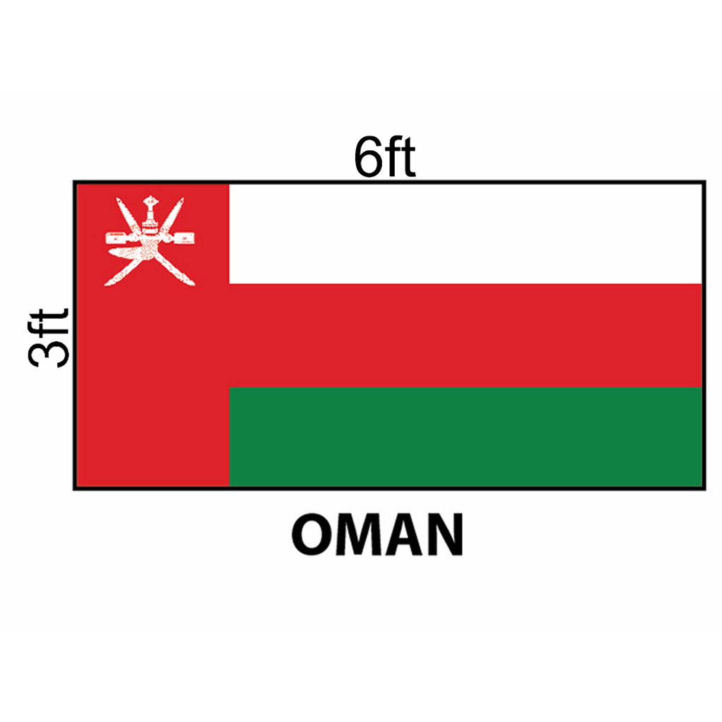 Oman Flag 3x6ft, Bendera Oman 3x6ft, Polyester | Shopee Malaysia