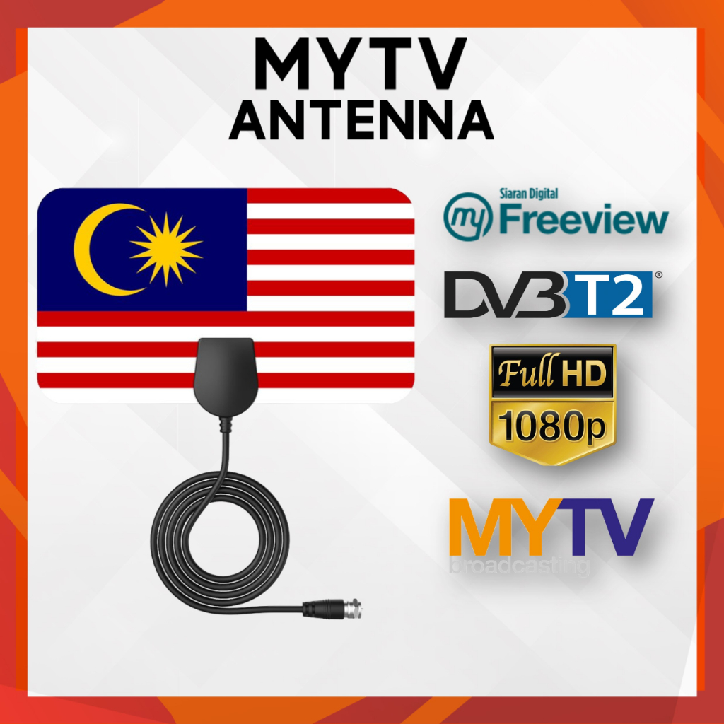 New MyTv Antenna "Malaysia Flag" myFreeView Indoor Antena MyTv Decoder