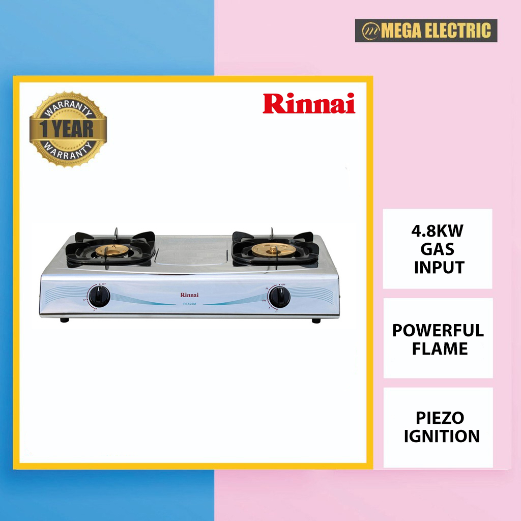 Rinnai Table top Gas Cooker RI522M (2 burner) Shopee Malaysia