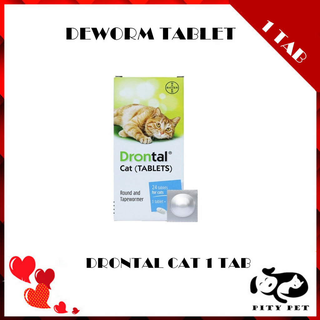 [ORIGINAL] Elanco Drontal Cat Deworm Tablet / Ubat Cacing Kucing (1