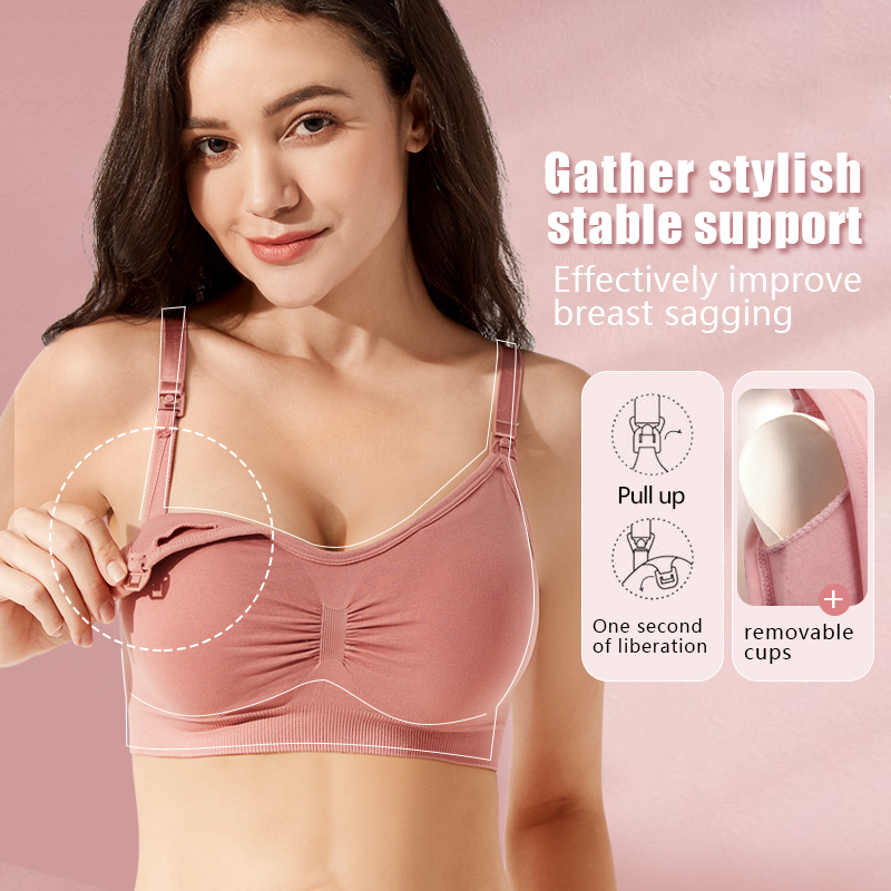 Nursing Bra Cotton Maternity Breastfeeding Underwear Breathable Gather