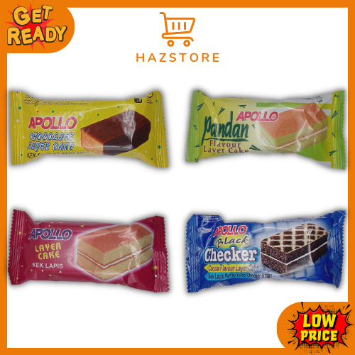 Apollo Cake Layar 18G (Pandan/chocolate/Cocoa/Layer Cake) | Shopee Malaysia