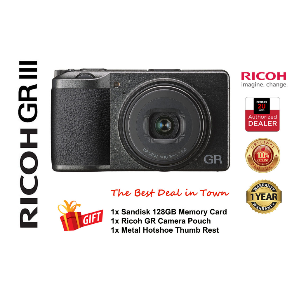 Ricoh GR III Kit (Free Sandisk 128GB Memory Card, Ricoh GR Pouch