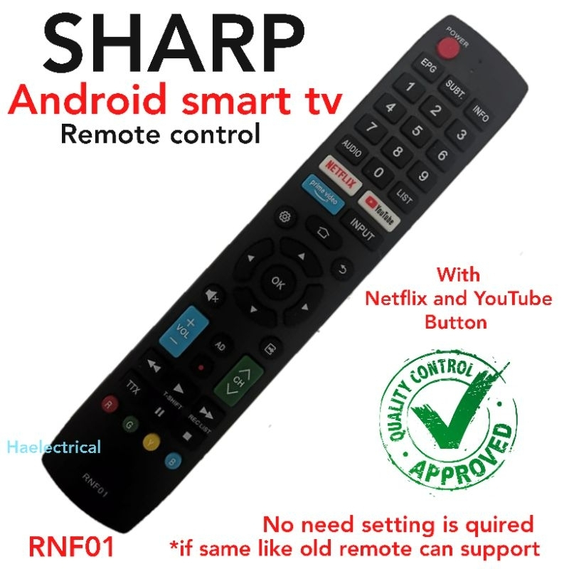 Sharp RNF01 Android Smart LED TV Remote Control 4TC55CJ2X | Shopee Malaysia