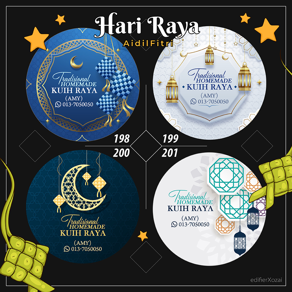 STICKER RAYA LABEL STIKER MURAH 4CM 100pcs | Shopee Malaysia