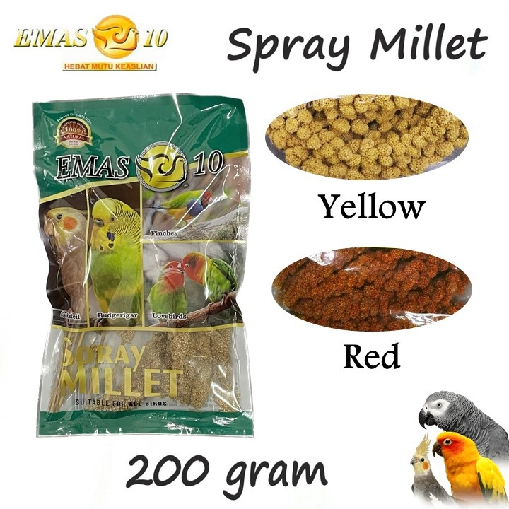 Gaiety Spray Millet Bird Food 200g Emas 10 Red Millet Bird Hamster