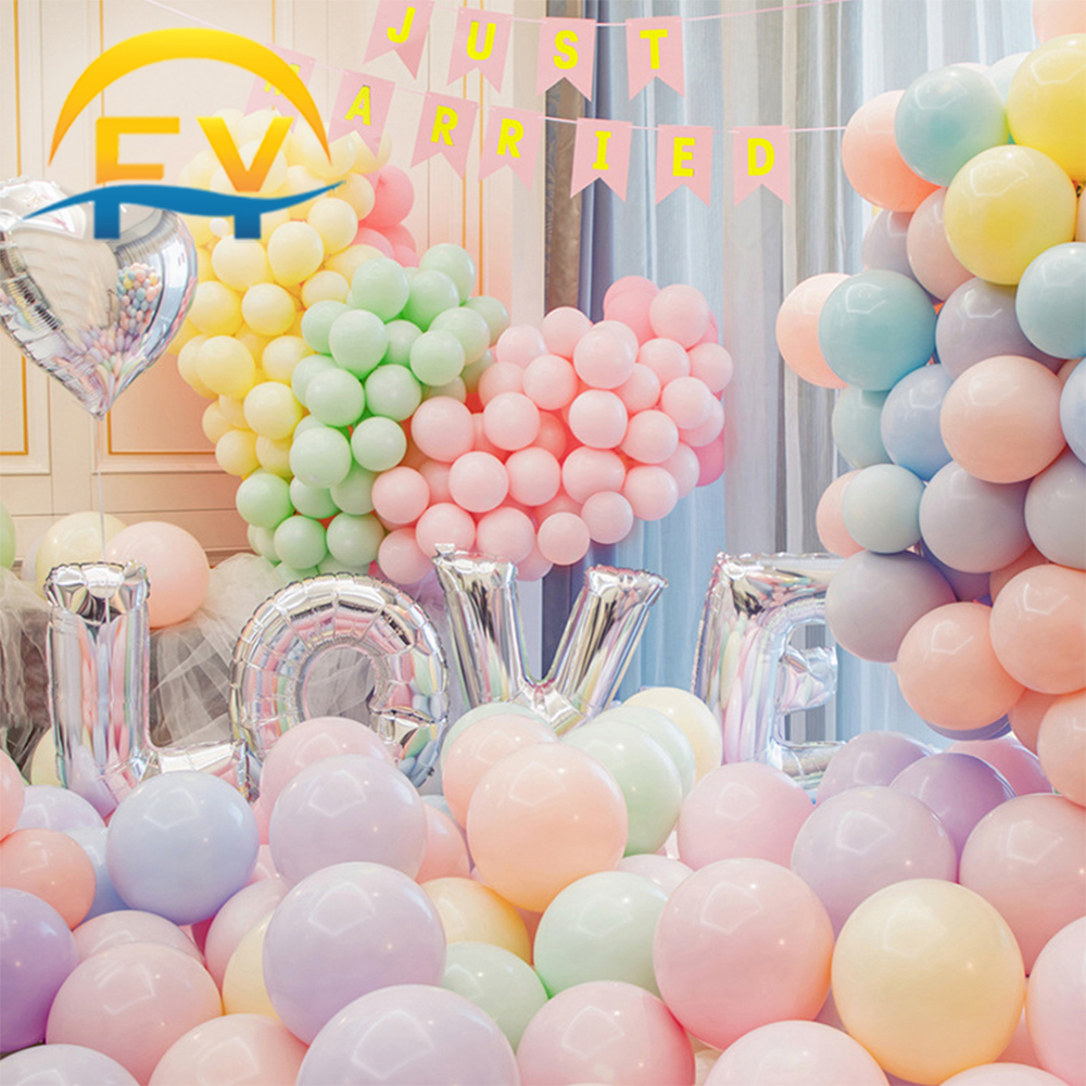 FY Macaron Balloon 10 Inch Macaroon Balloons Colorful Latex Raya Belon ...