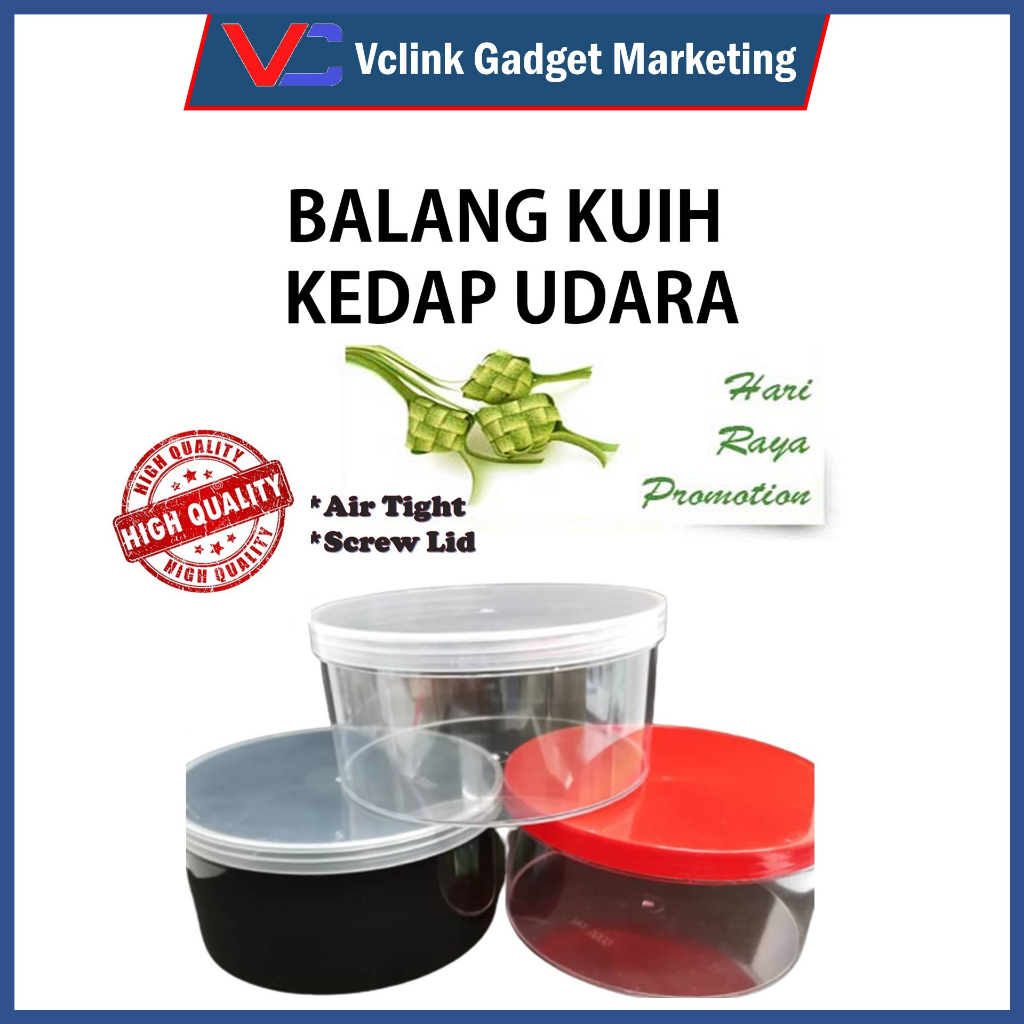 Raya Promotion Kuih Raya Cookies Snacks Air Tight Screw Lid Container Bekas Balang Kuih 0046