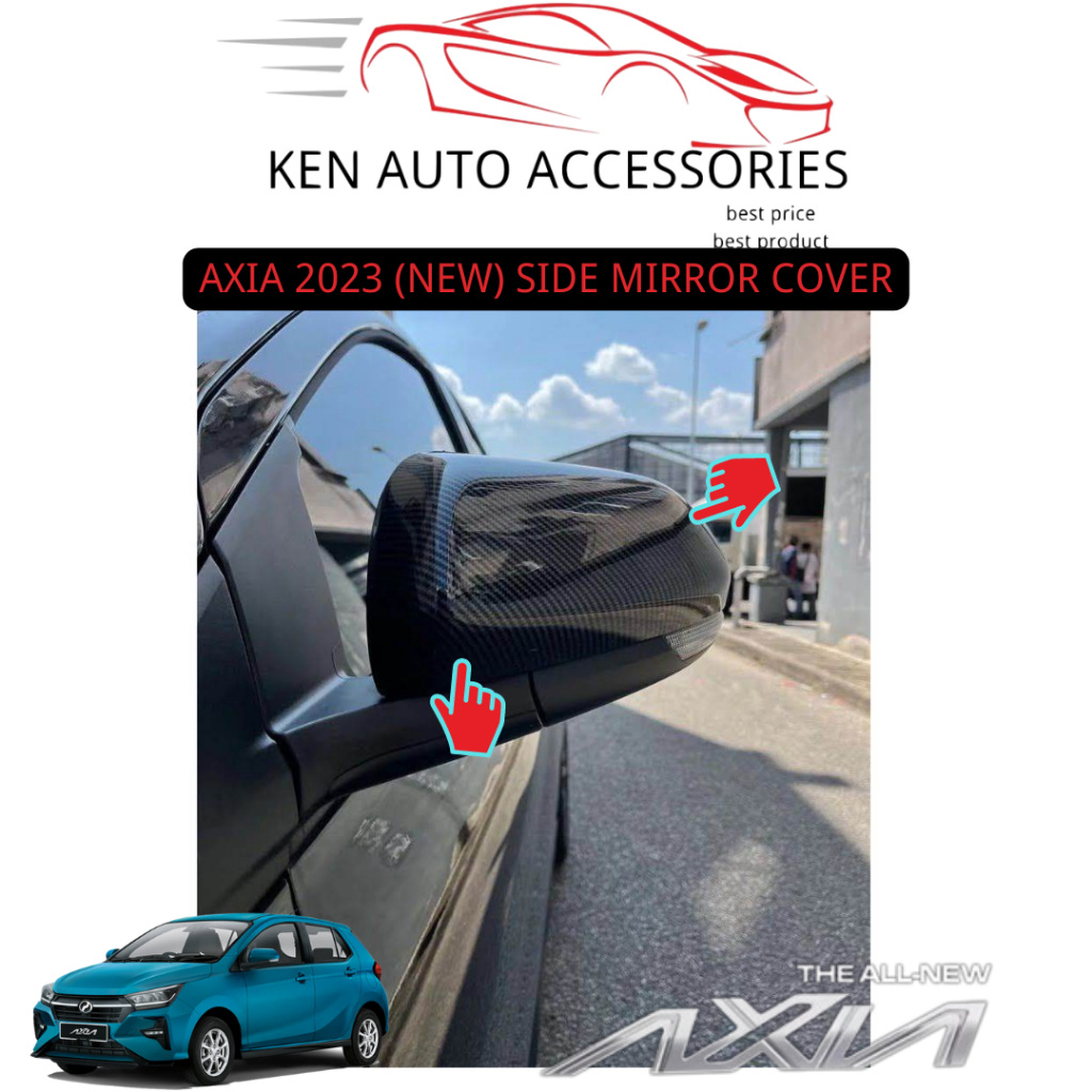 PERODUA AXIA 20232024 (NEW) SIDE MIRROR COVER CARBON FIBER LOOK