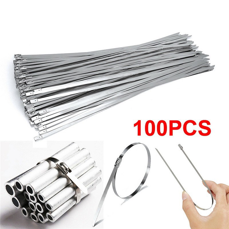 100pcs Metal Zip Ties Stainless Steel Cable twist Tie SUS304 Multi