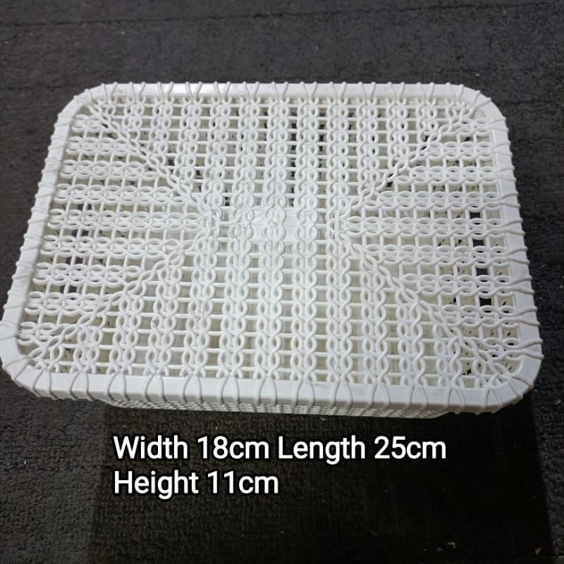 Ribbon Style White Colors Basket W18cmxL25cmxH11cm beautify organizer ...
