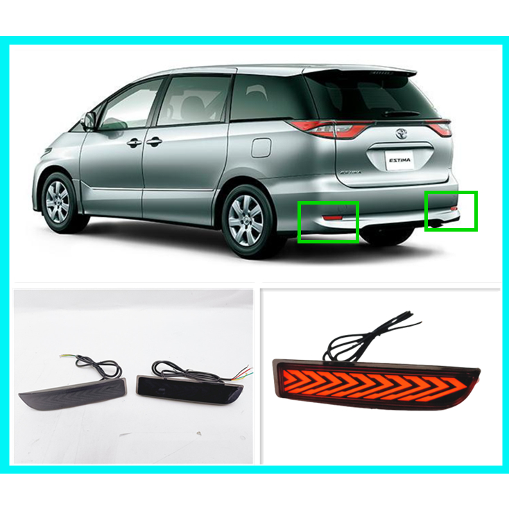 Toyota Estima, Alphard, Wish, Rear Bumper Reflector LED Lamp with ...