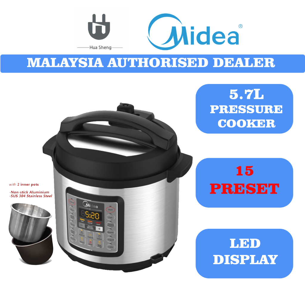 Midea 5.7L Dual Pot Electric Pressure Cooker MYD6007SS2 Shopee