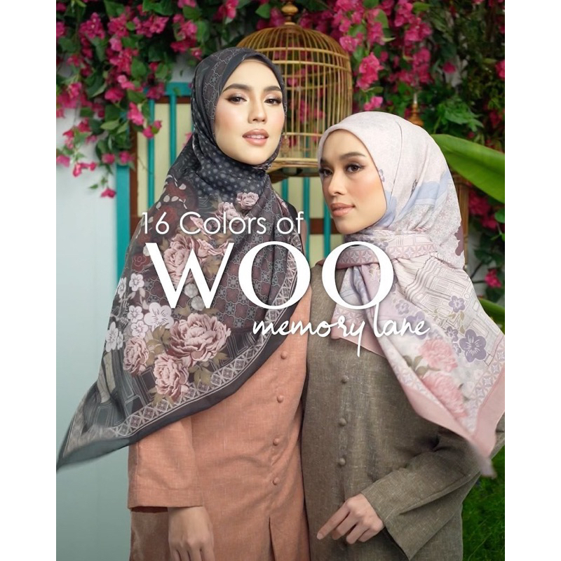 TUDUNG RUFFLE RAYA 2023 WOO MEMORY LANE FREE BOX SQUARE & SHAWL FIZIWOO ...