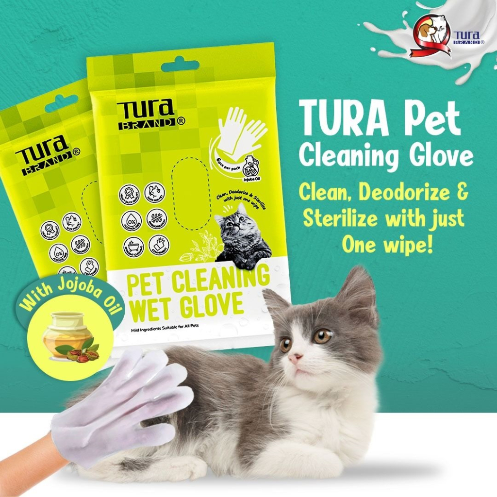 Tura Brand Pet Cleaning Wet Glove 6pcs per Pack | Shopee Malaysia