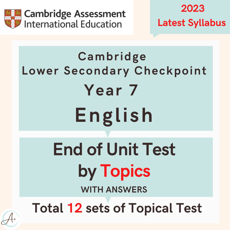 [hardcopy]cambridge Lower Secondary Checkpoint Y7 English Topical Test 