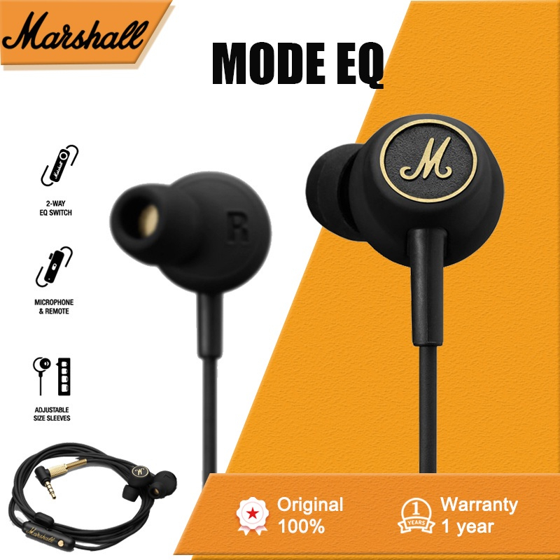HighQuality Marshall Mode EQ Wired Earphones with Microphone Noise