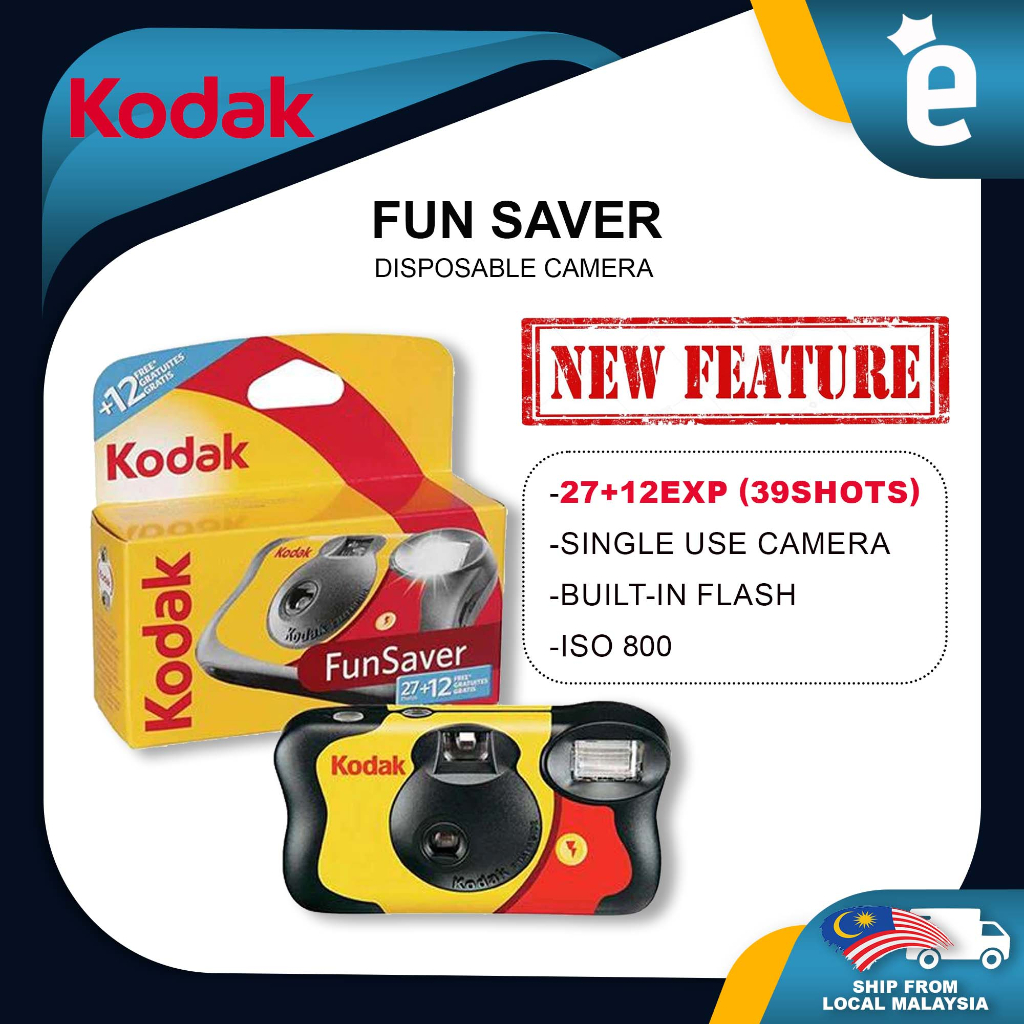 Kodak Fun Saver Disposable Camera 27 sheets with flashing light Kodak