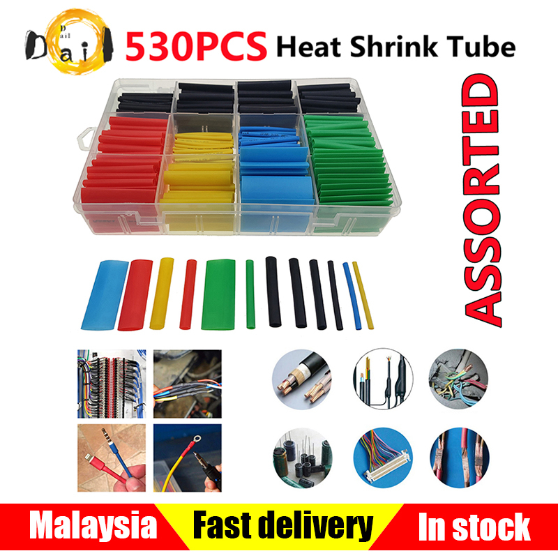 530pcs Heat Shrink Tubing Insulation Shrinkable Tubes Assortment