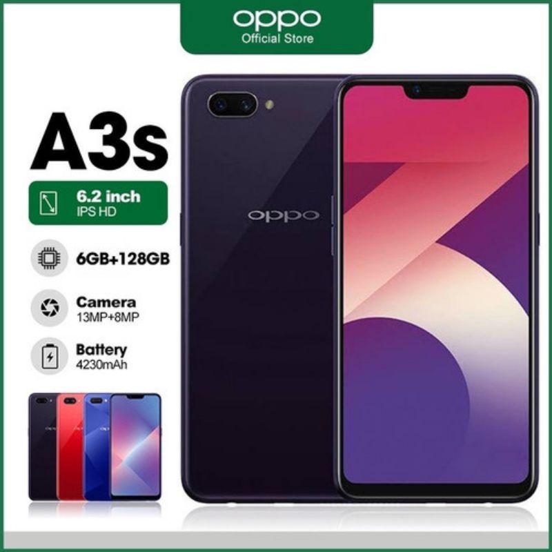 Oppo A3s 6gb Ram 128gb Rom 62 Inch 13mp Lte Used With 2 Month Warranty Original Shopee 8157