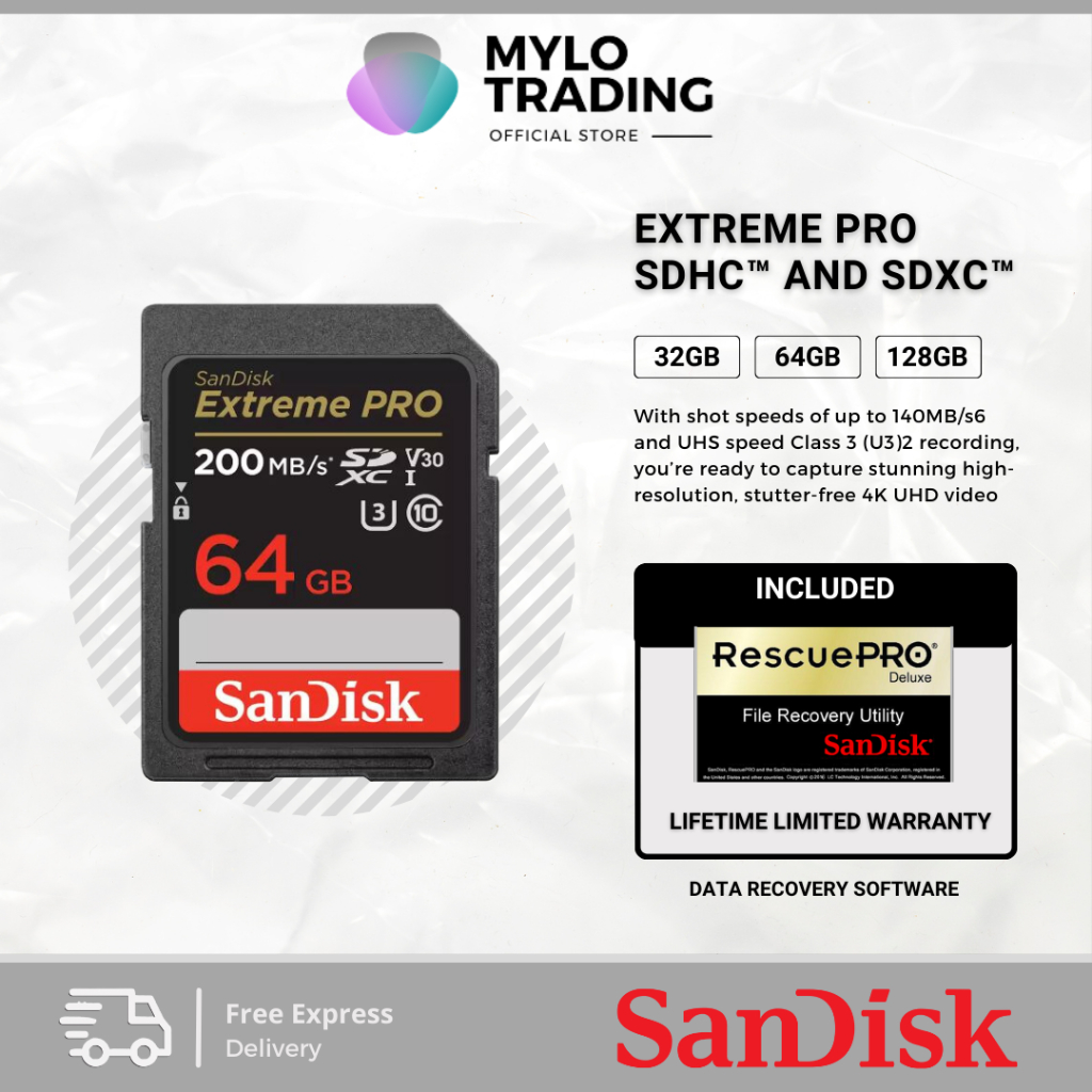 SanDisk Extreme Pro 100MB/S 170MB/S 200MB/S UHSI SDXC Memory Card