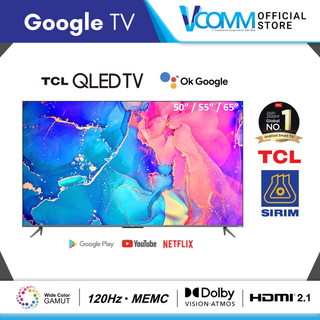 TCL 4K QLED Google TV C635 Android Smart TV with Android 11/HDR10/Dolby ...
