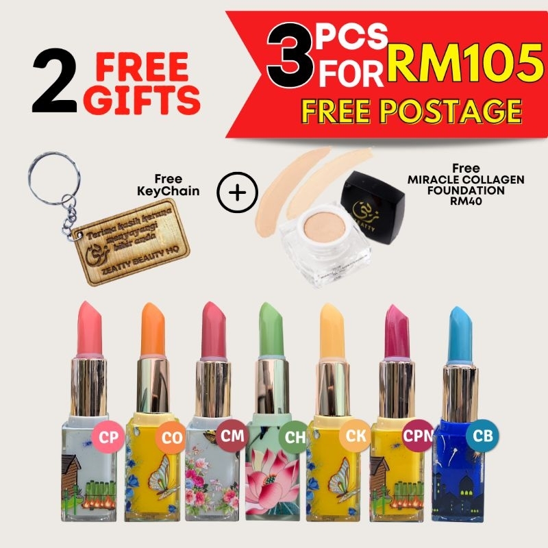 Zeatty Beauty Lipstick Collagen Shopee Malaysia