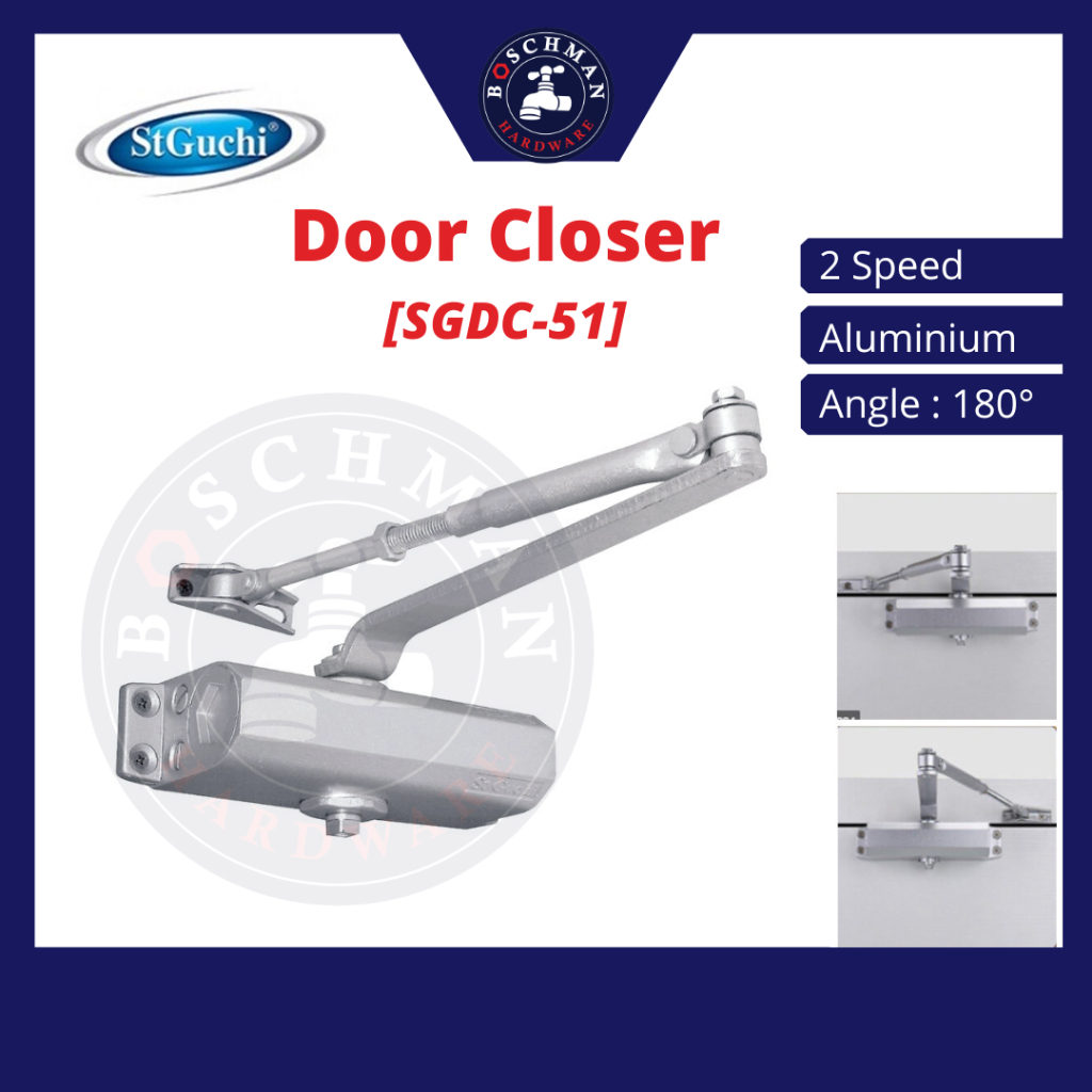 ST GUCHI 2 SPEED HEAVY DUTY ALUMINIUM DOOR CLOSER SGDC51 Automatic