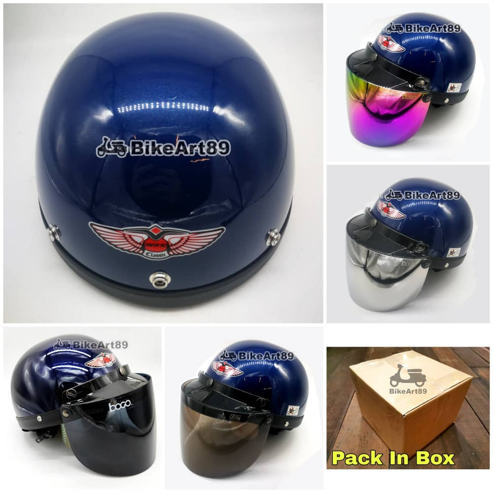 Blue MHR III Half Cut Helmet MHR Topi Kura EX5 VF3i R15 Y15