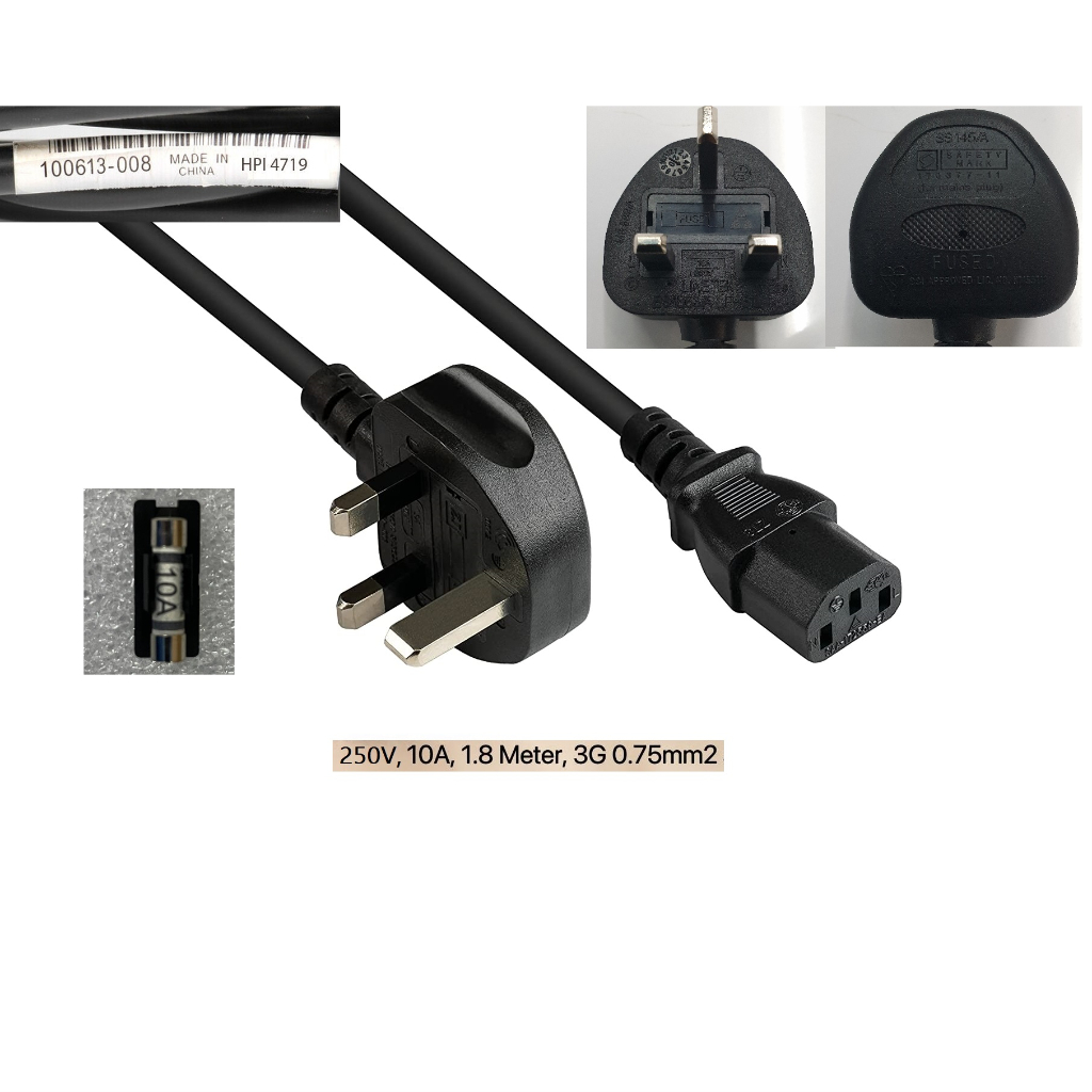 New Genuine HP 3 Pin UK to IEC C13 Desktop PC Power Cord