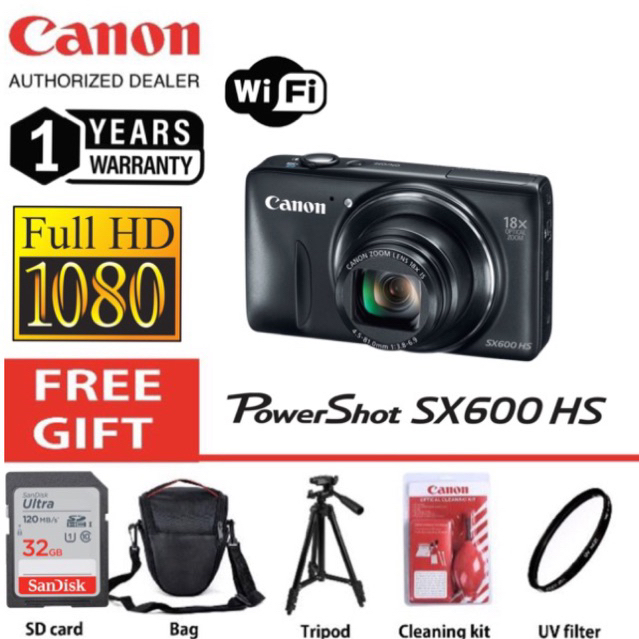 Canon Powershot SX600 HS WiFi 18x images stabilizer optical zoom original  (1 years warranty)