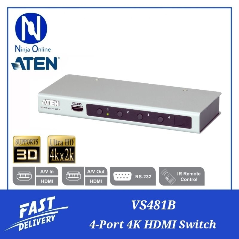 4-Port True 4K HDMI Switch - VS481C, ATEN Video Switches