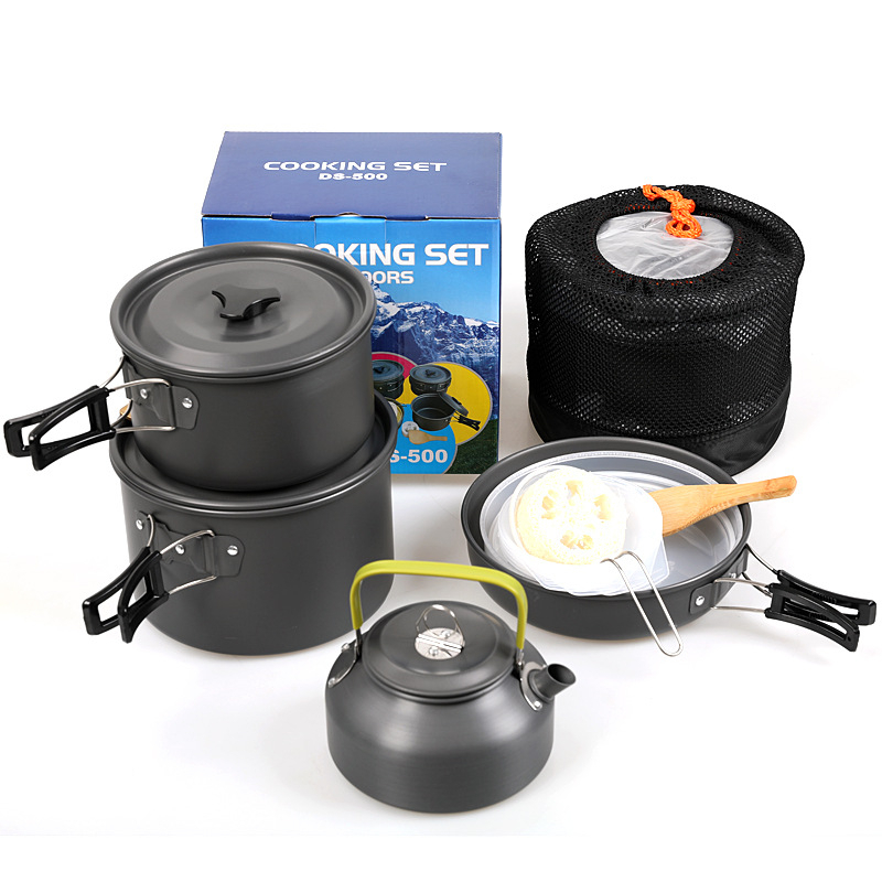 2-3 Person Outdoor camping Pots and Pans Set Portable Nonstick ...