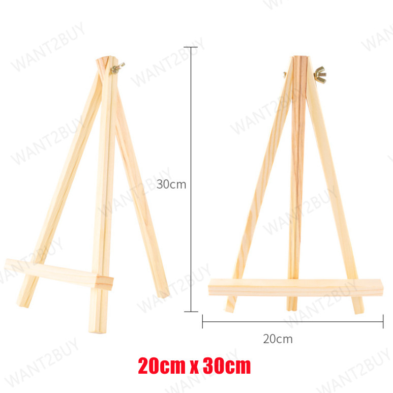 🇲🇾 Mini Solid Wooden Tripod Easel Display Art Oil Painting Stand Card ...