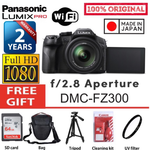 (FLIP SCREEN+TOUCH SCREEN)Panasonic DMCFZ300 4K UHD WiFi super pro