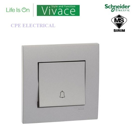 Schneider Vivace 10a 1 Gang Bell Press Door Switch Aluminium Silver Shopee Malaysia 5819