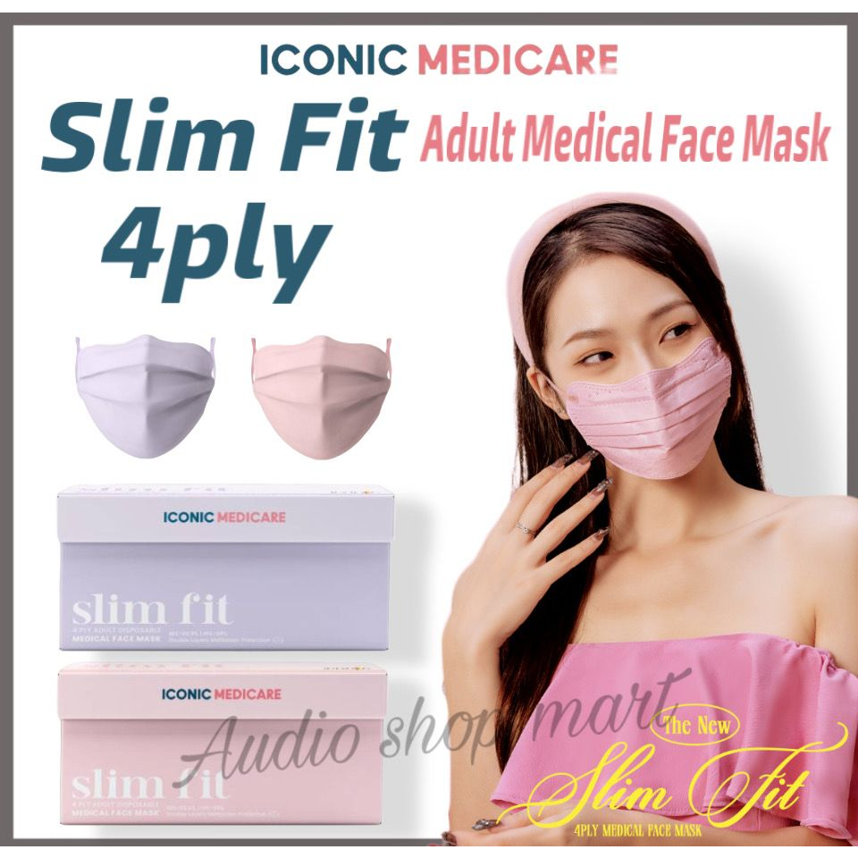[Slim Fit] Iconic Medicare 4 Ply Medical Face Mask Adult (30pcs ...
