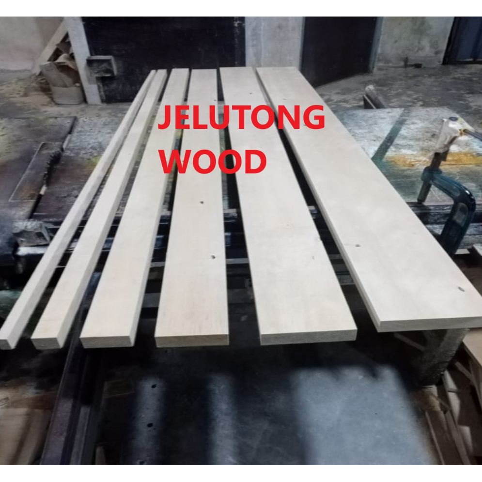 1" Jelutong wood stick/ kayu jelutong, ketebalan 2.5cm (1") x lebar 0.5", 1", 2" ,3", 4" dan 5