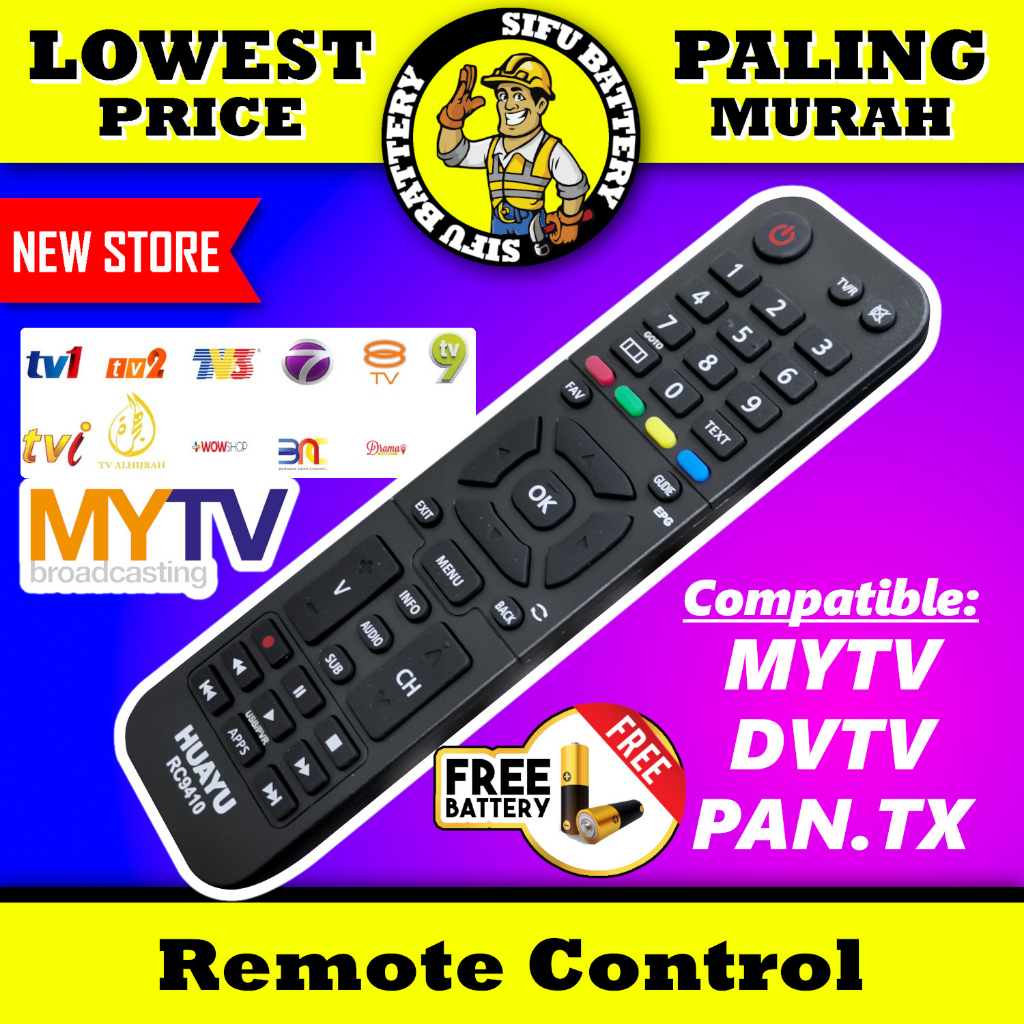 (UPGRADED) MYTV Remote Control 3 In 1 TV Controller For MYTV DVTV PAN