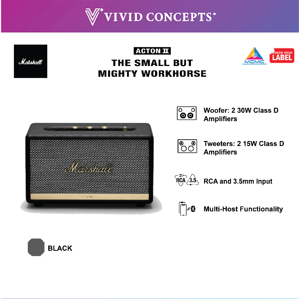 [CLEAR STOCK] Marshall Acton II Bluetooth Speaker WiFi MultiRoom