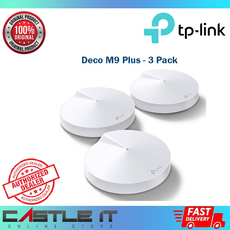 TP-Link Deco M9 Plus AC2200 Mesh WiFi Router 3-Pack Tri-Band Gigabit ...