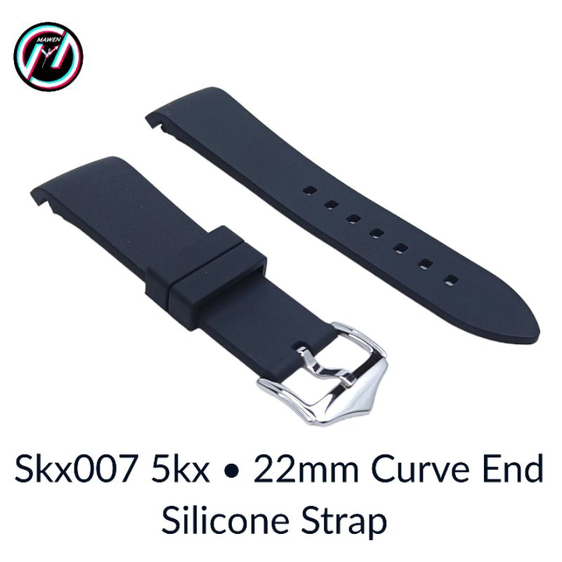 SKX007 / Seiko 5 SRPD Curved End Silicone Rubber Watch Strap [22mm
